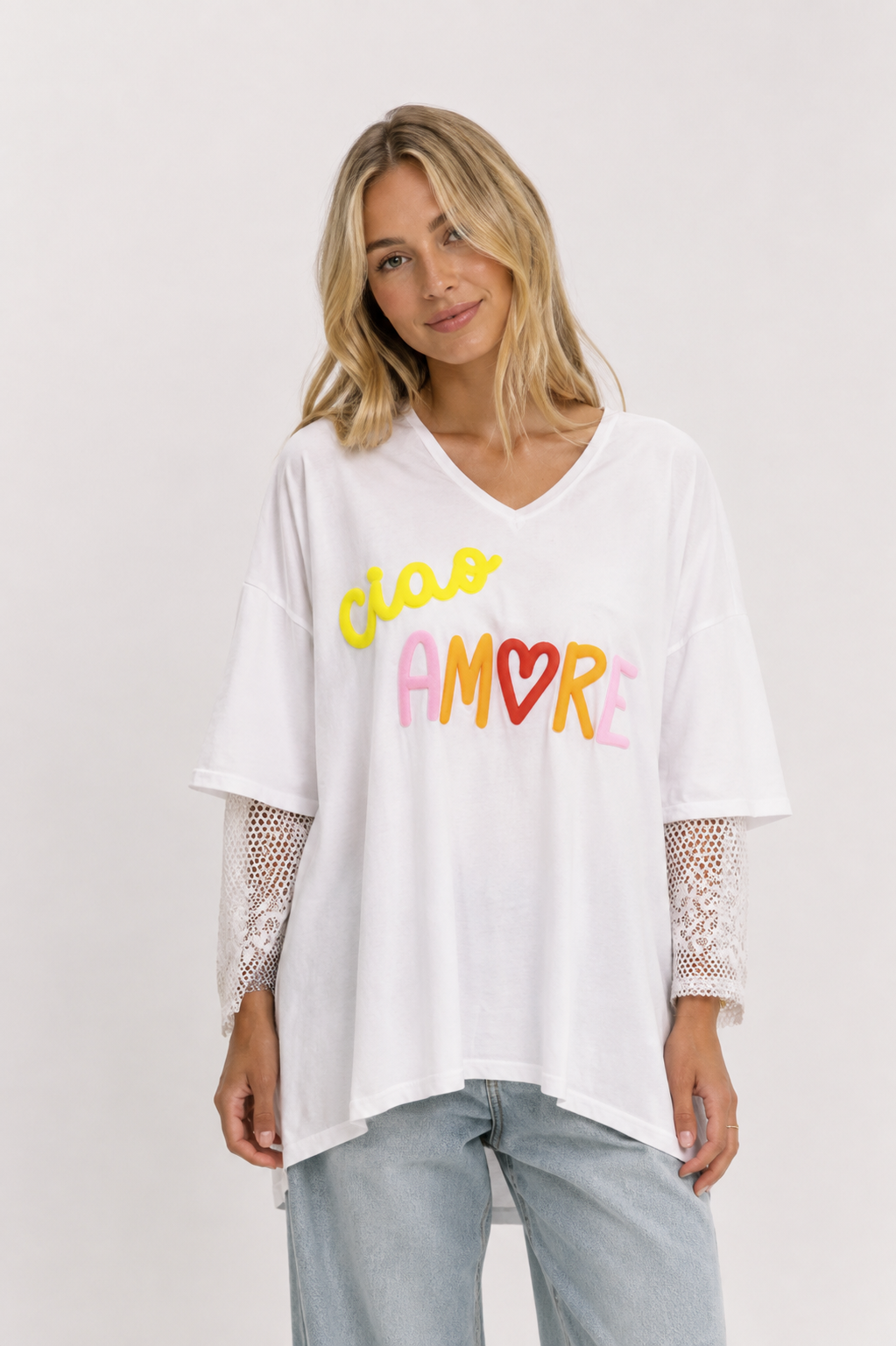 CAMISETA AMORE ENCAJE