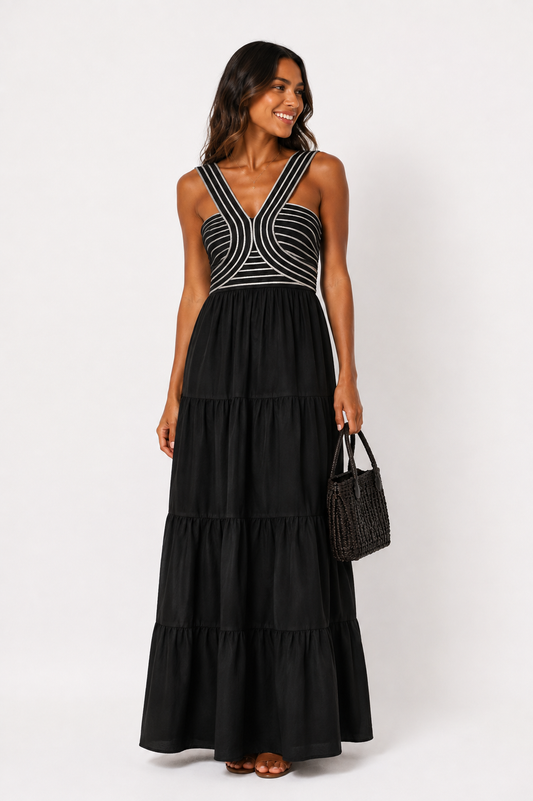 VESTIDO LARGO ESCOTE V