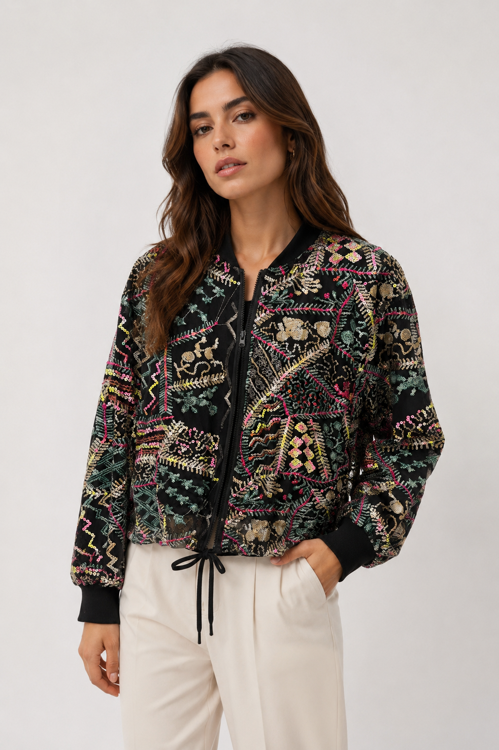 BOMBER LENTEJUELAS CORTA