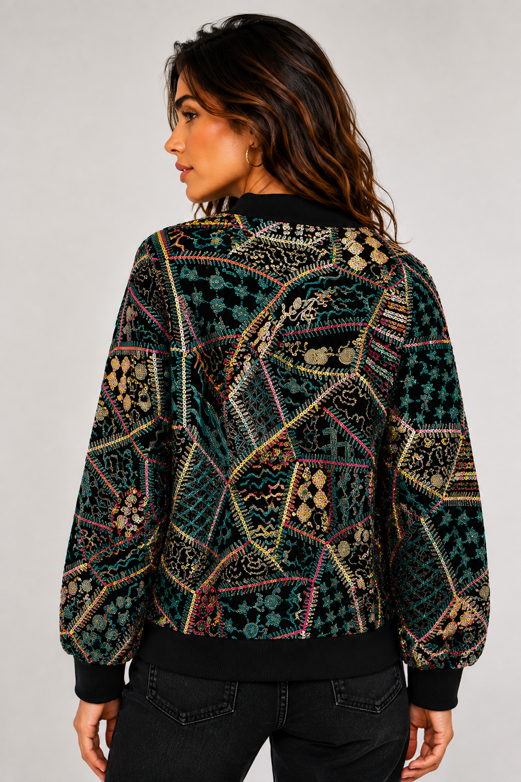 BOMBER LENTEJUELAS LARGA