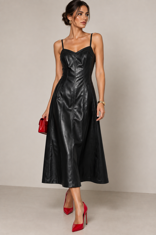 VESTIDO PIEL NEGRO