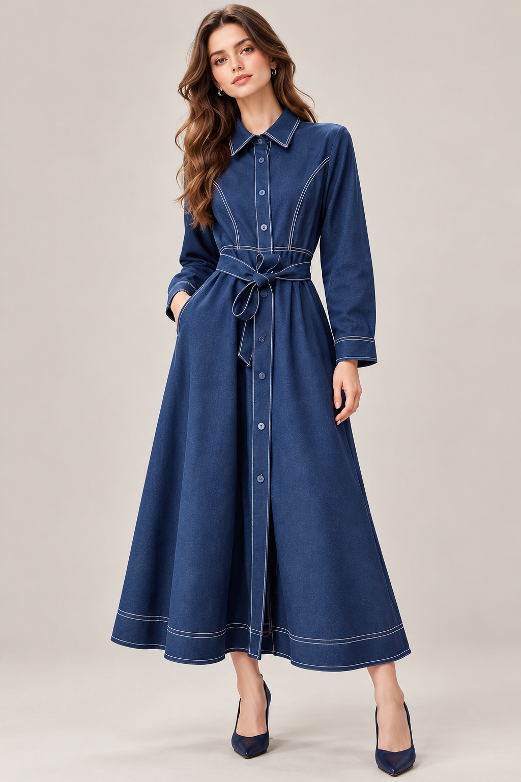 VESTIDO DENIM CINTURÓN