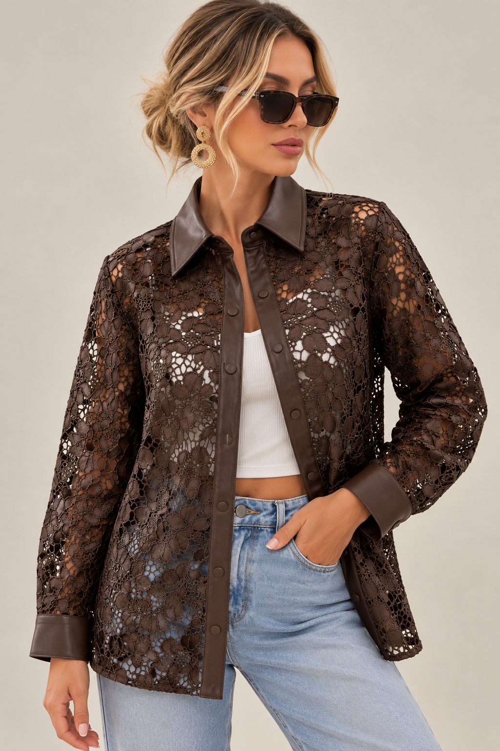 CAMISA POLIPIEL TROQUELADA