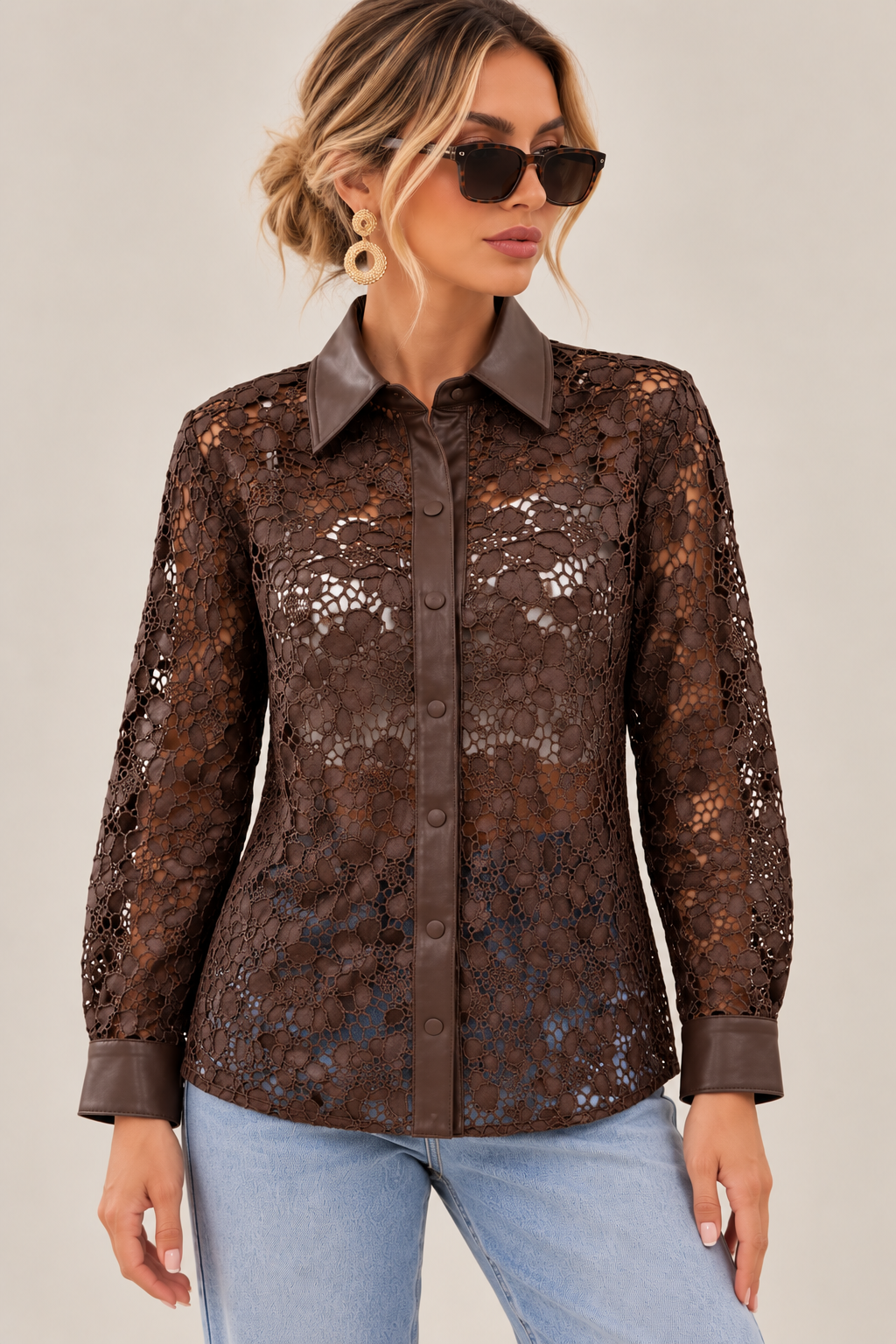 CAMISA POLIPIEL TROQUELADA