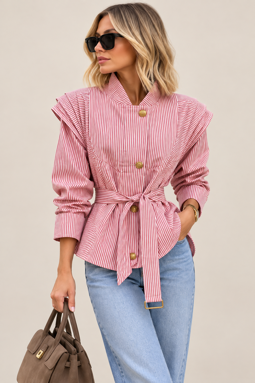 CHAQUETA RAYAS HOMBRERAS
