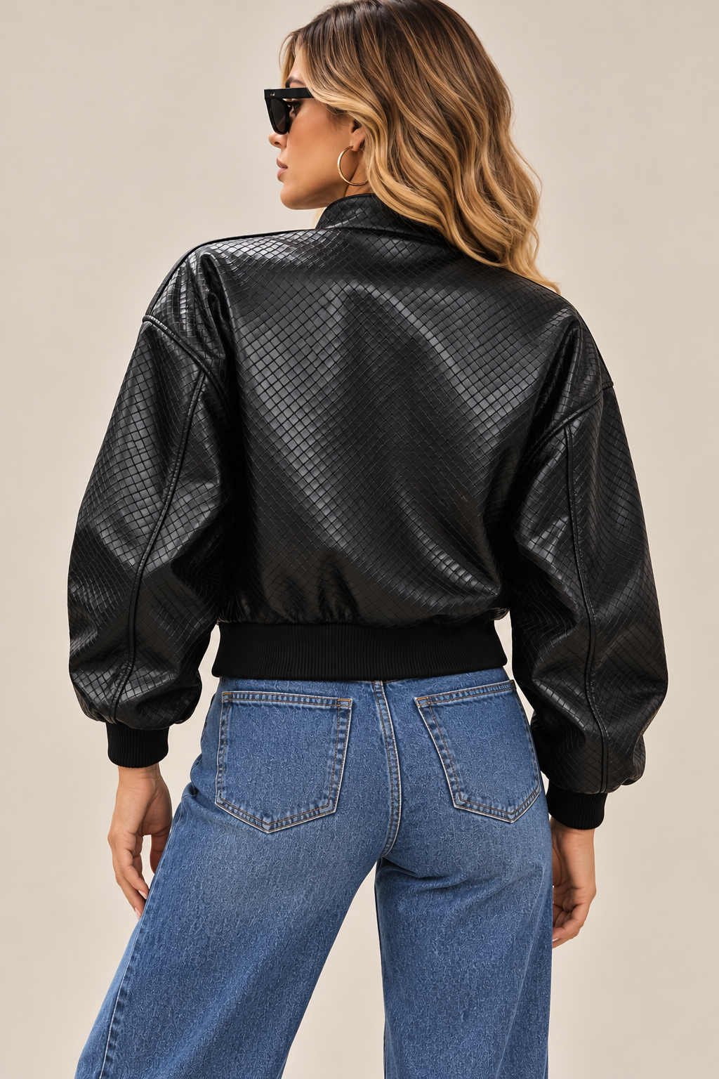 BOMBER PIEL TRENZADA