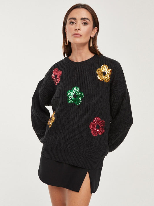 JERSEY FLORES LENTEJUELAS