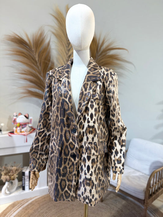 BLAZER ESTAMPADO ANIMAL LENTEJUELAS
