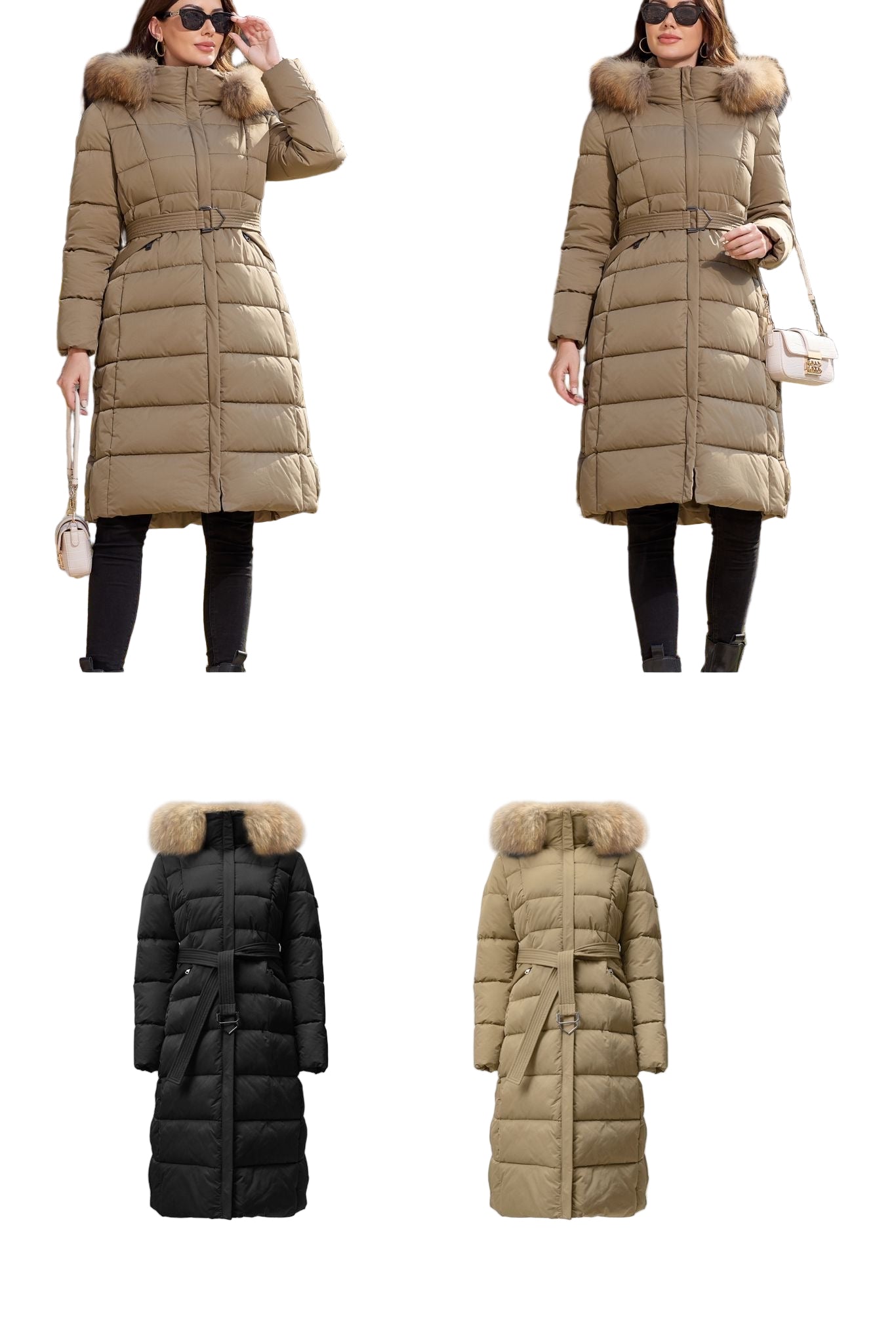 PLUMÍFERO ACOLCHADO CAPUCHA PELO NATURAL