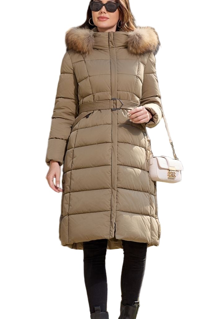 PLUMÍFERO ACOLCHADO CAPUCHA PELO NATURAL