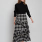 FALDA CUADROS VOLANTE