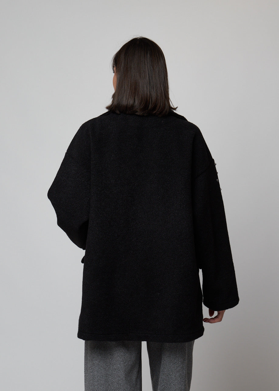 ABRIGO NEGRO BRILLOS