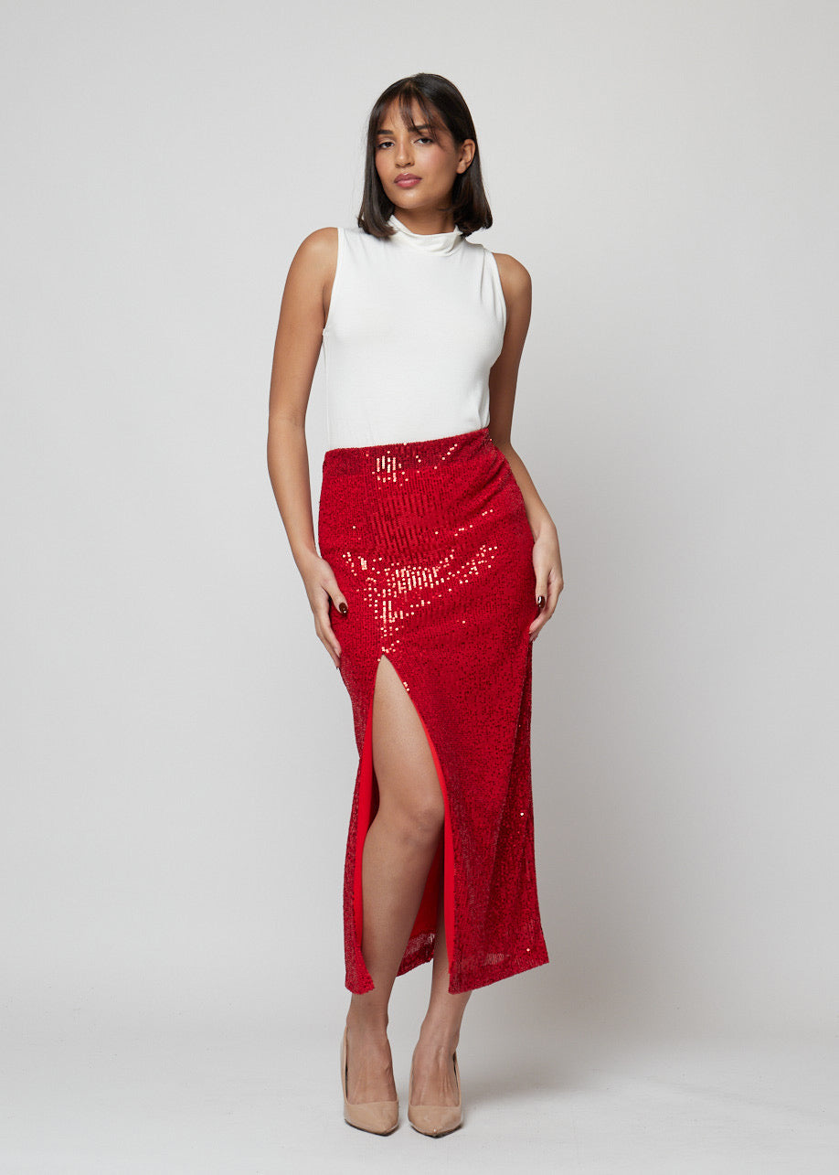 FALDA ABERTURA LENTEJUELAS