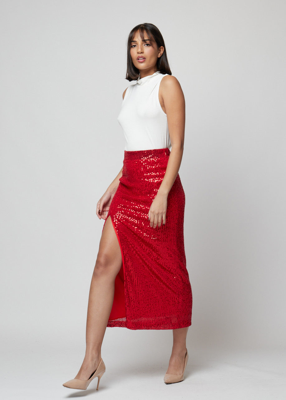 FALDA ABERTURA LENTEJUELAS