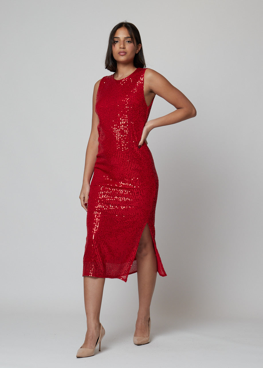 VESTIDO MIDI LENTEJUELAS