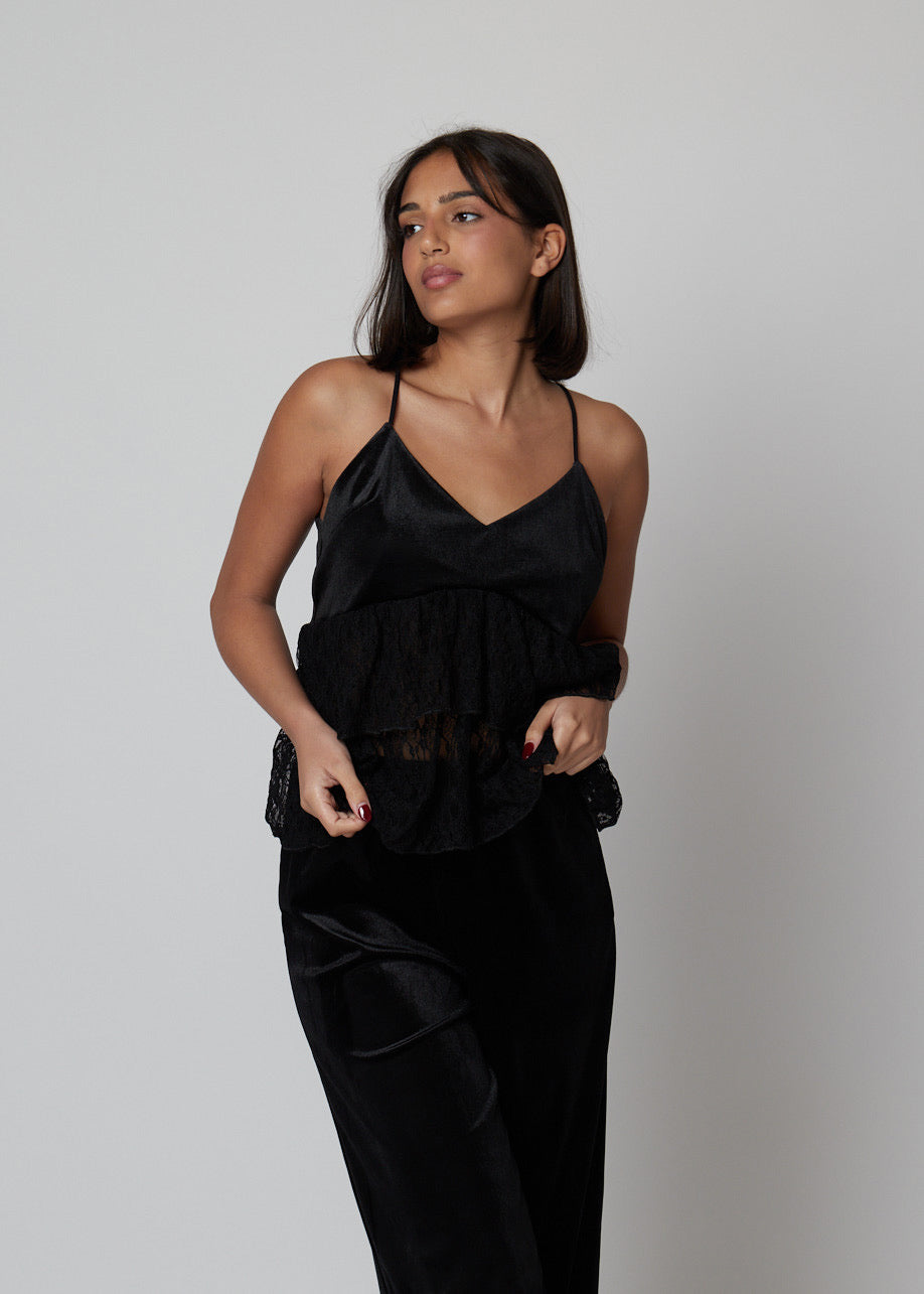 TOP TERCIOPELO ENCAJE