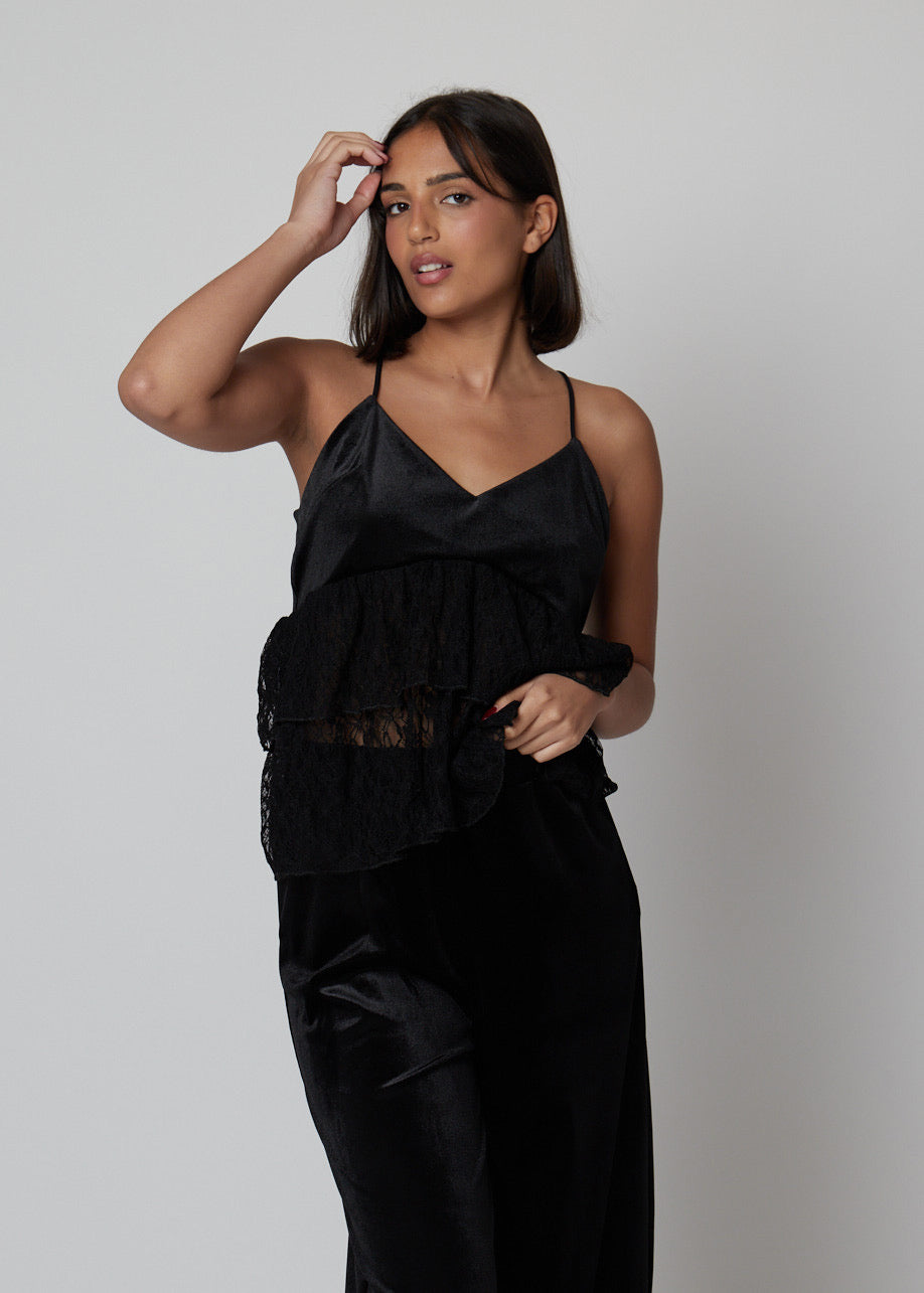 TOP TERCIOPELO ENCAJE