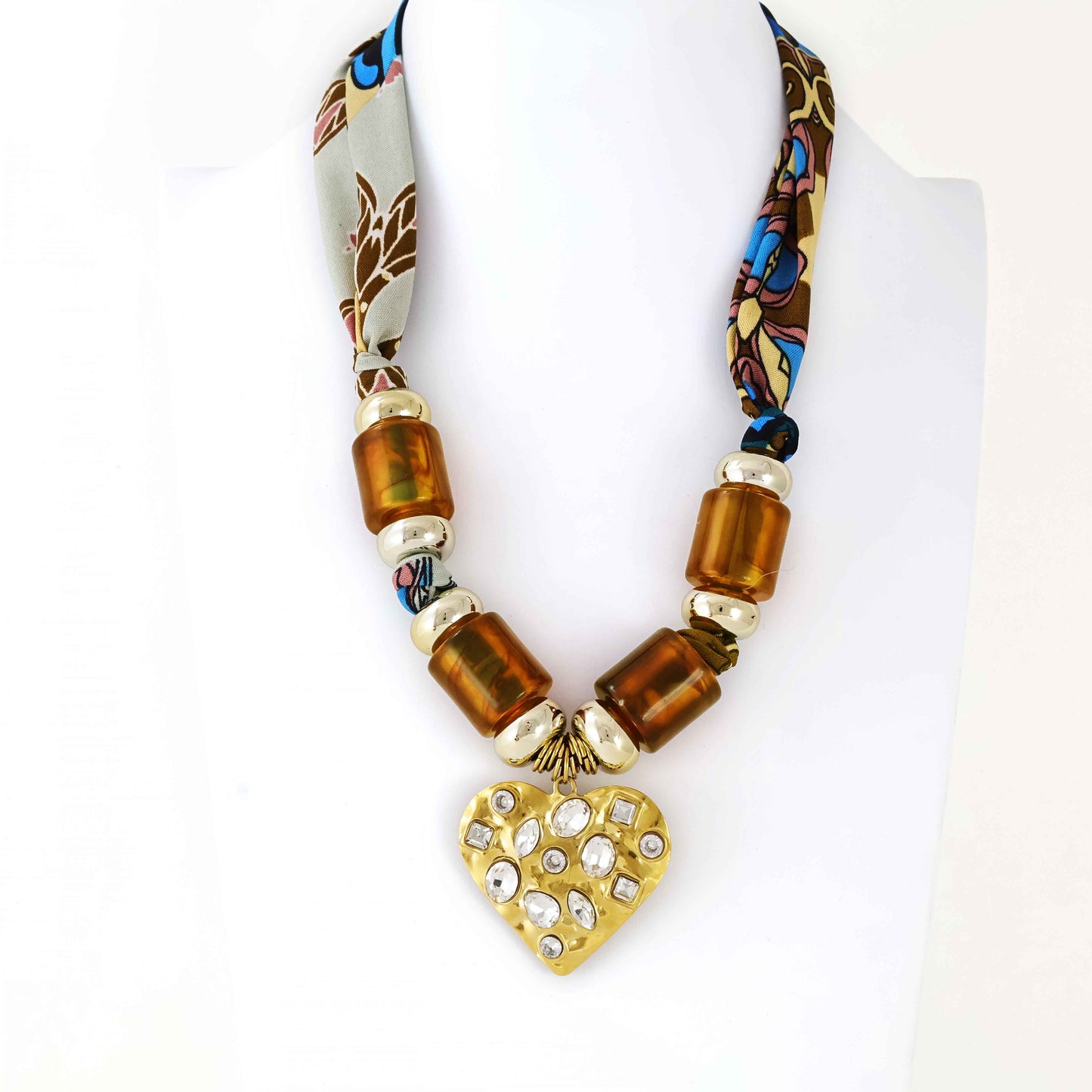 COLLAR TELA CORAZÓN AC.INOX.