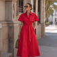VESTIDO CAMISERO CON CAPA