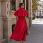 VESTIDO CAMISERO CON CAPA