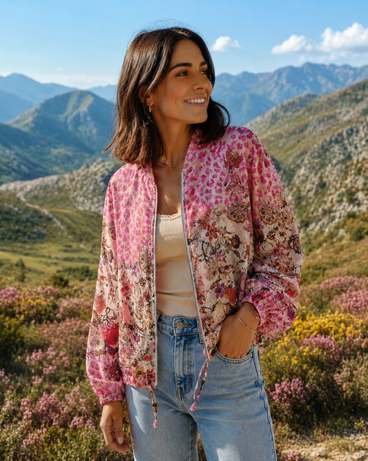 BOMBER ESTAMPADA TEJIDO LIGERO