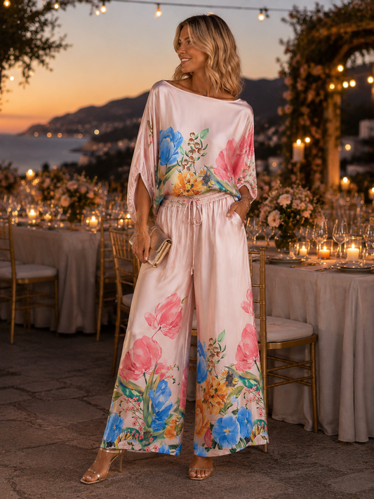 BLUDA FLORAL SATINADA