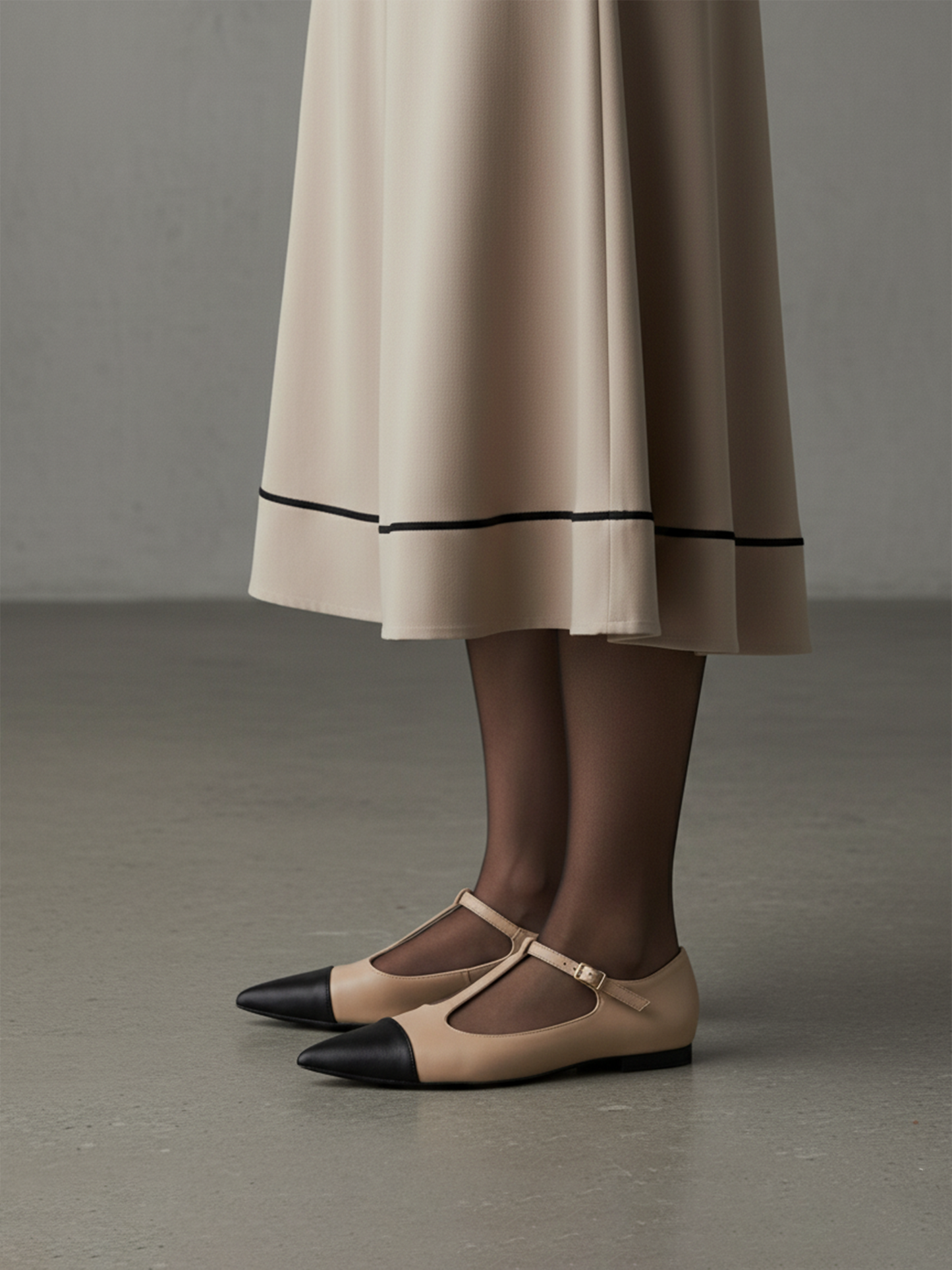 ZAPATA PLANO BICOLOR HEBILLA