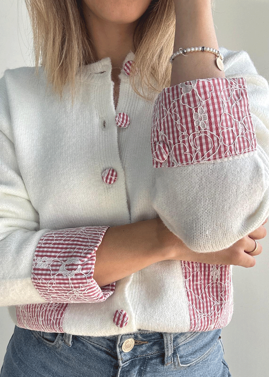 CÁRDIGAN VICHY FLORES