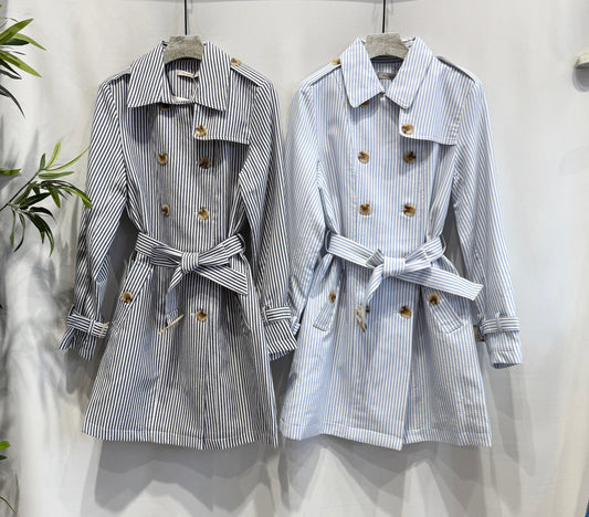 TRENCH RAYAS AZUL