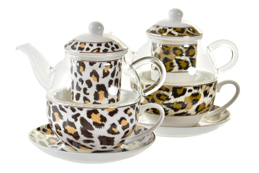 TETERA CRISTAL 250ML LEOPARDO