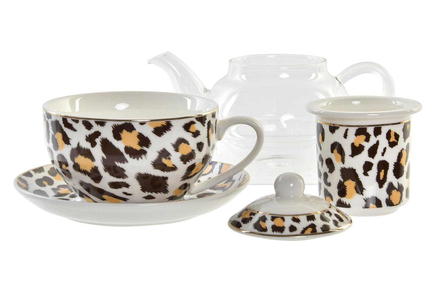 TETERA CRISTAL 250ML LEOPARDO