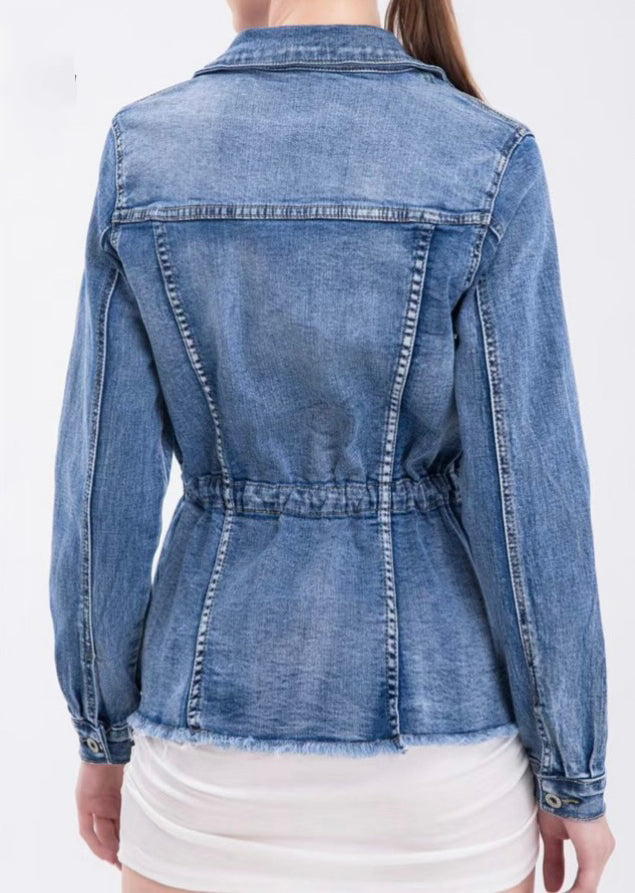 CAZADORA DENIM ENTALLE CINTURA
