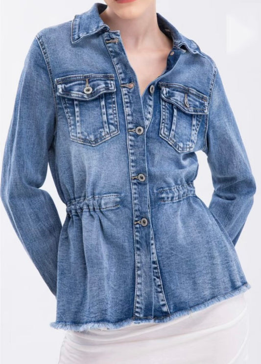 CAZADORA DENIM ENTALLE CINTURA