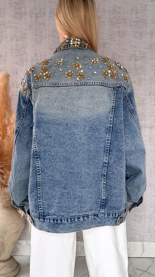 CAZADORA DENIM FLORES