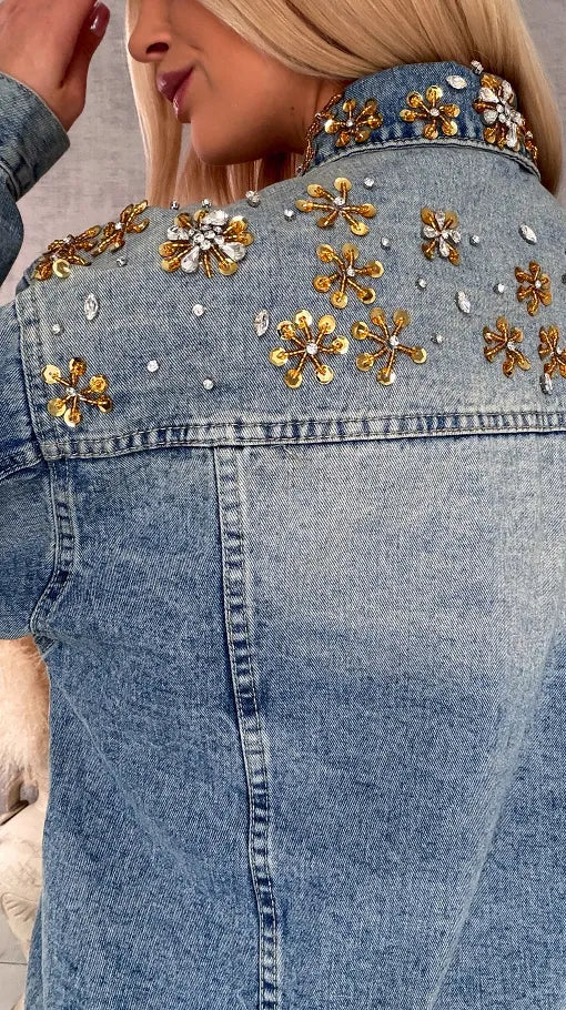 CAZADORA DENIM FLORES